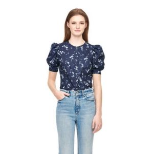 REBECCA TAYLOR| Francine Floral Poplin Top